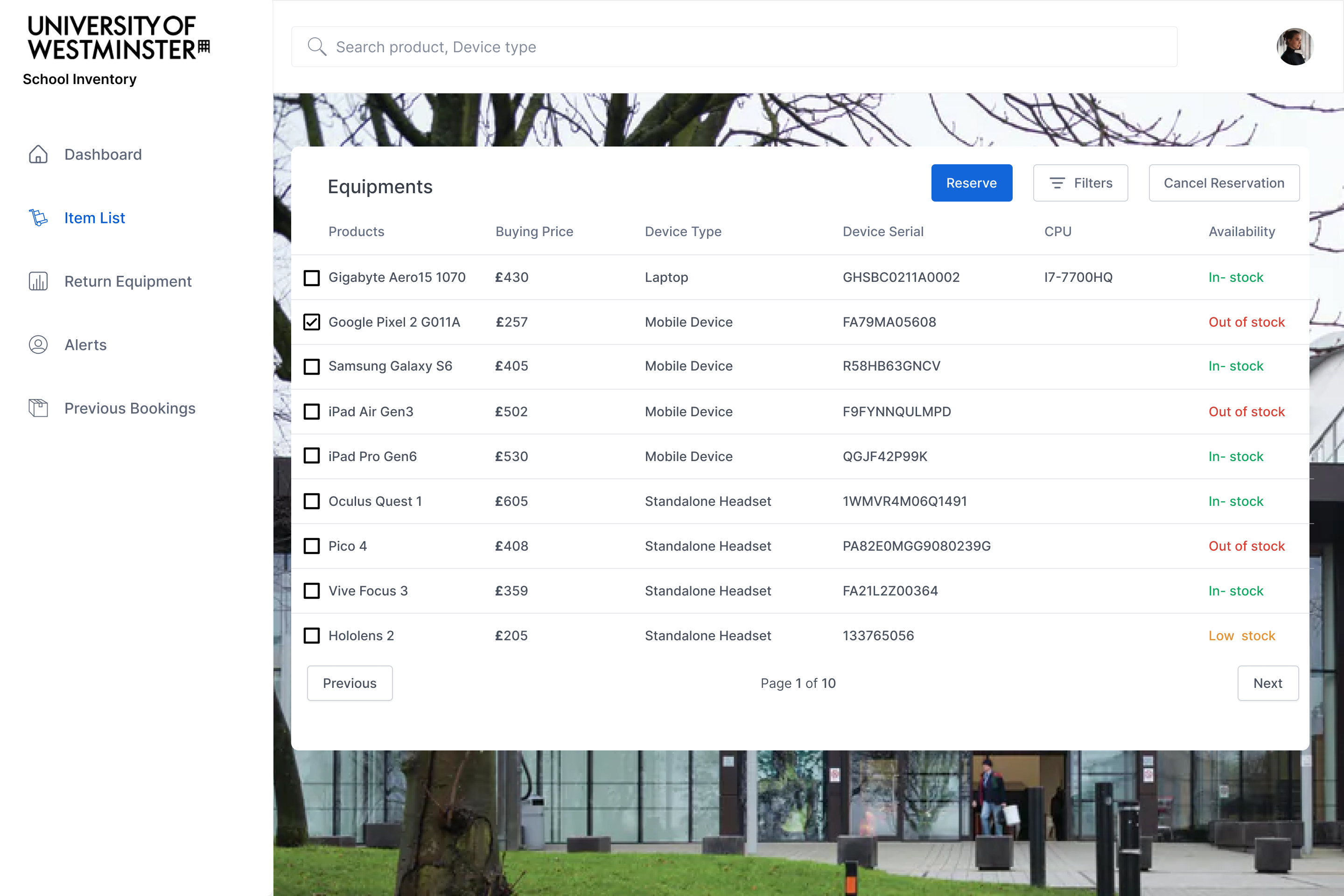 University Inventory System
